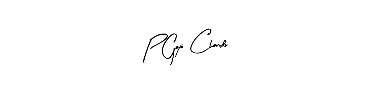 The best way (Arty Signature) to make a short signature is to pick only two or three words in your name. The name P Gopi Chandu include a total of six letters. For converting this name. P Gopi Chandu signature style 8 images and pictures png