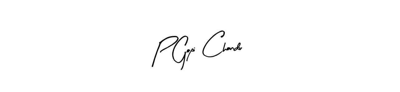 Use a signature maker to create a handwritten signature online. With this signature software, you can design (Arty Signature) your own signature for name P Gopi Chandu. P Gopi Chandu signature style 8 images and pictures png