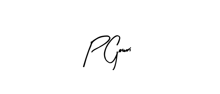 The best way (Arty Signature) to make a short signature is to pick only two or three words in your name. The name P Gowri include a total of six letters. For converting this name. P Gowri signature style 8 images and pictures png