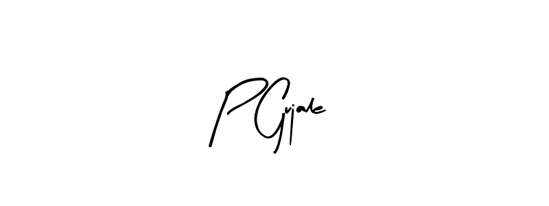 The best way (Arty Signature) to make a short signature is to pick only two or three words in your name. The name P Gujale include a total of six letters. For converting this name. P Gujale signature style 8 images and pictures png