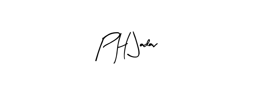 if you are searching for the best signature style for your name P H Jadav. so please give up your signature search. here we have designed multiple signature styles  using Arty Signature. P H Jadav signature style 8 images and pictures png