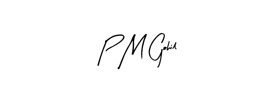 Arty Signature is a professional signature style that is perfect for those who want to add a touch of class to their signature. It is also a great choice for those who want to make their signature more unique. Get P M Gohil name to fancy signature for free. P M Gohil signature style 8 images and pictures png