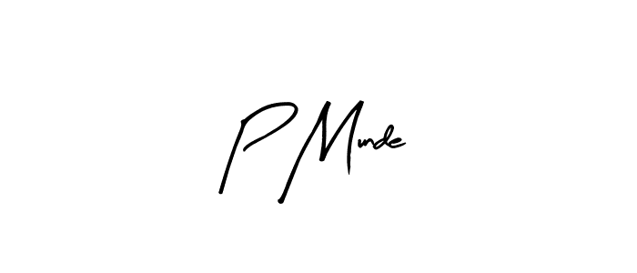 Create a beautiful signature design for name P Munde. With this signature (Arty Signature) fonts, you can make a handwritten signature for free. P Munde signature style 8 images and pictures png