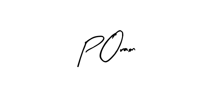 Arty Signature is a professional signature style that is perfect for those who want to add a touch of class to their signature. It is also a great choice for those who want to make their signature more unique. Get P Oraon name to fancy signature for free. P Oraon signature style 8 images and pictures png