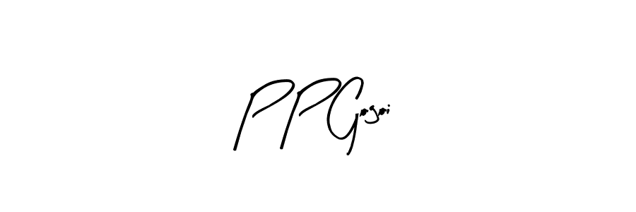 Create a beautiful signature design for name P P Gogoi. With this signature (Arty Signature) fonts, you can make a handwritten signature for free. P P Gogoi signature style 8 images and pictures png