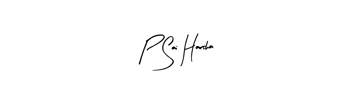 P Sai Harsha stylish signature style. Best Handwritten Sign (Arty Signature) for my name. Handwritten Signature Collection Ideas for my name P Sai Harsha. P Sai Harsha signature style 8 images and pictures png