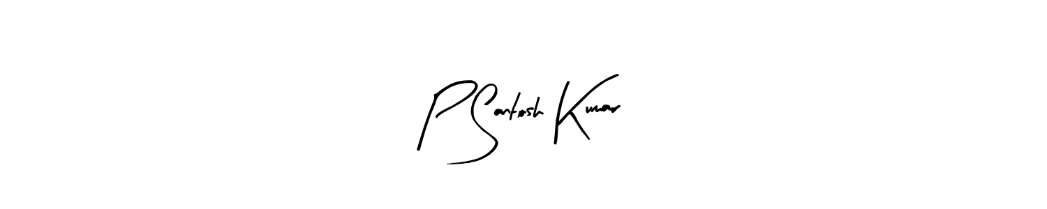 Create a beautiful signature design for name P Santosh Kumar. With this signature (Arty Signature) fonts, you can make a handwritten signature for free. P Santosh Kumar signature style 8 images and pictures png
