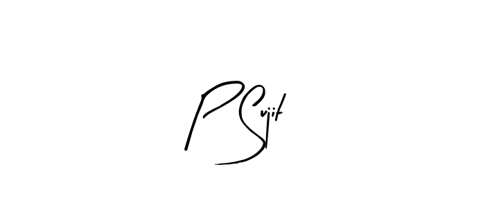How to make P Sujit name signature. Use Arty Signature style for creating short signs online. This is the latest handwritten sign. P Sujit signature style 8 images and pictures png