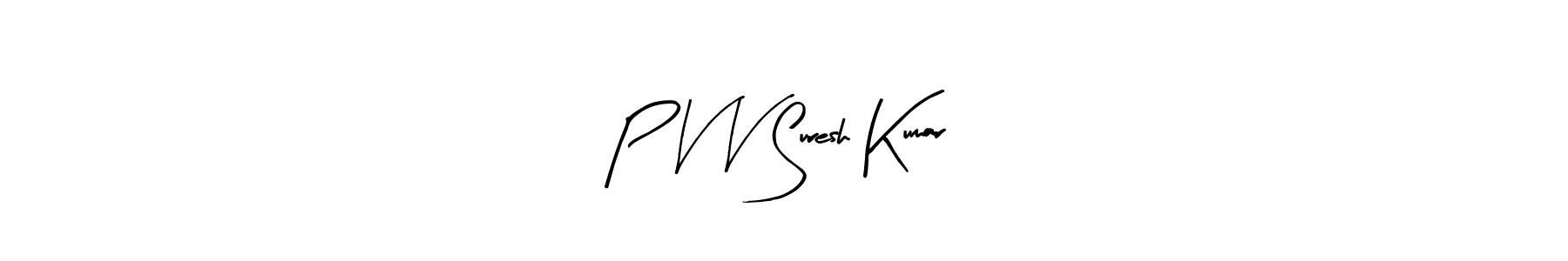 Use a signature maker to create a handwritten signature online. With this signature software, you can design (Arty Signature) your own signature for name P V V Suresh Kumar. P V V Suresh Kumar signature style 8 images and pictures png