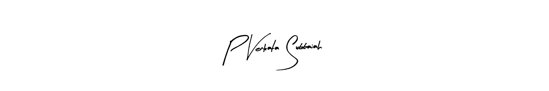 How to Draw P Venkata Subbaiah signature style? Arty Signature is a latest design signature styles for name P Venkata Subbaiah. P Venkata Subbaiah signature style 8 images and pictures png