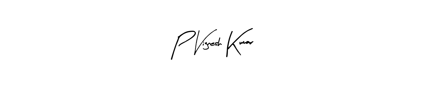 The best way (Arty Signature) to make a short signature is to pick only two or three words in your name. The name P Vignesh Kumar include a total of six letters. For converting this name. P Vignesh Kumar signature style 8 images and pictures png