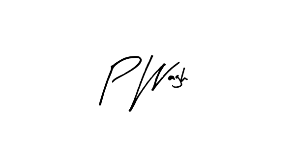 The best way (Arty Signature) to make a short signature is to pick only two or three words in your name. The name P Wagh include a total of six letters. For converting this name. P Wagh signature style 8 images and pictures png