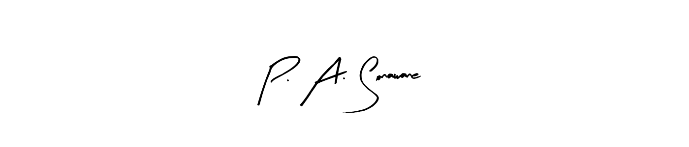 How to make P. A. Sonawane signature? Arty Signature is a professional autograph style. Create handwritten signature for P. A. Sonawane name. P. A. Sonawane signature style 8 images and pictures png