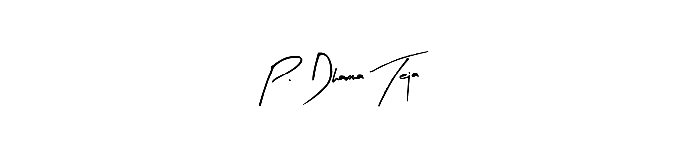 The best way (Arty Signature) to make a short signature is to pick only two or three words in your name. The name P. Dharma Teja include a total of six letters. For converting this name. P. Dharma Teja signature style 8 images and pictures png