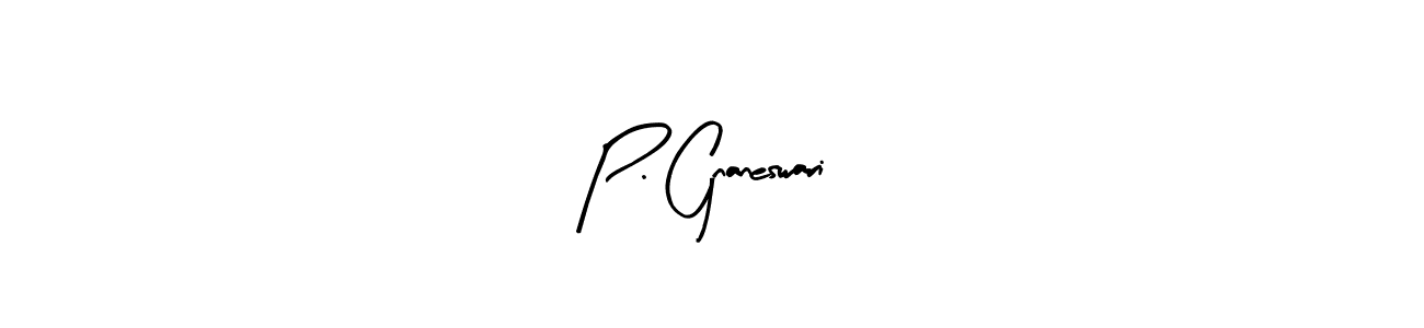 How to make P. Gnaneswari name signature. Use Arty Signature style for creating short signs online. This is the latest handwritten sign. P. Gnaneswari signature style 8 images and pictures png