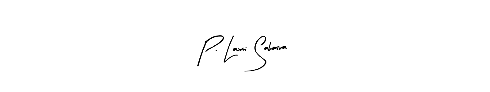 Use a signature maker to create a handwritten signature online. With this signature software, you can design (Arty Signature) your own signature for name P. Laxmi Sahasra. P. Laxmi Sahasra signature style 8 images and pictures png