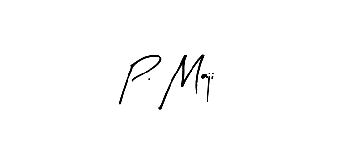 Make a beautiful signature design for name P. Maji. With this signature (Arty Signature) style, you can create a handwritten signature for free. P. Maji signature style 8 images and pictures png