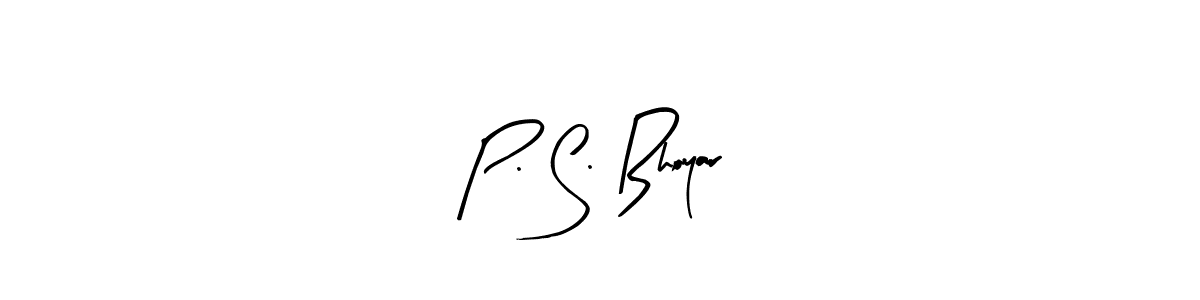 The best way (Arty Signature) to make a short signature is to pick only two or three words in your name. The name P. S. Bhoyar include a total of six letters. For converting this name. P. S. Bhoyar signature style 8 images and pictures png