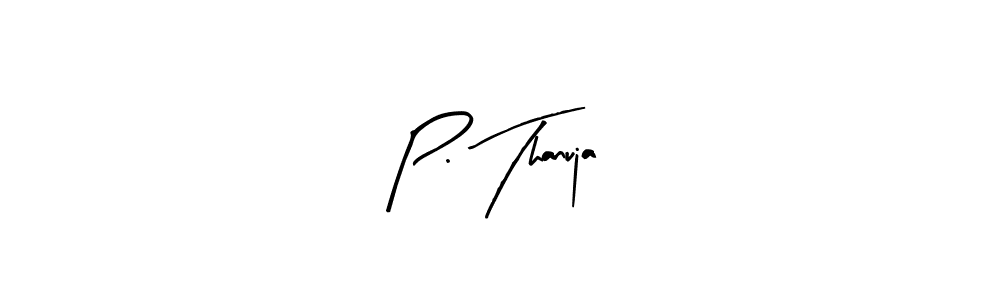 The best way (Arty Signature) to make a short signature is to pick only two or three words in your name. The name P. Thanuja include a total of six letters. For converting this name. P. Thanuja signature style 8 images and pictures png