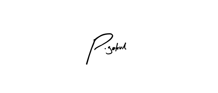 Create a beautiful signature design for name P.gokul. With this signature (Arty Signature) fonts, you can make a handwritten signature for free. P.gokul signature style 8 images and pictures png
