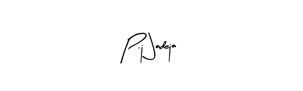 Make a beautiful signature design for name P.j Jadeja. With this signature (Arty Signature) style, you can create a handwritten signature for free. P.j Jadeja signature style 8 images and pictures png