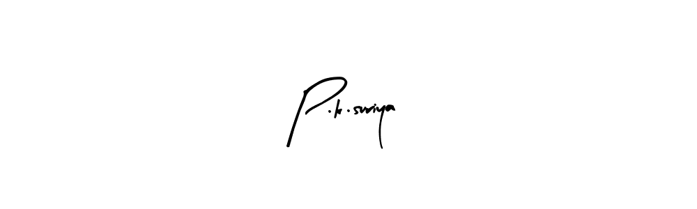 Design your own signature with our free online signature maker. With this signature software, you can create a handwritten (Arty Signature) signature for name P.k.suriya. P.k.suriya signature style 8 images and pictures png