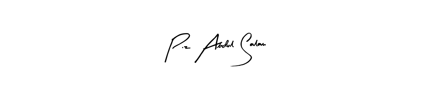 Make a beautiful signature design for name P.z Abdul Salam. With this signature (Arty Signature) style, you can create a handwritten signature for free. P.z Abdul Salam signature style 8 images and pictures png