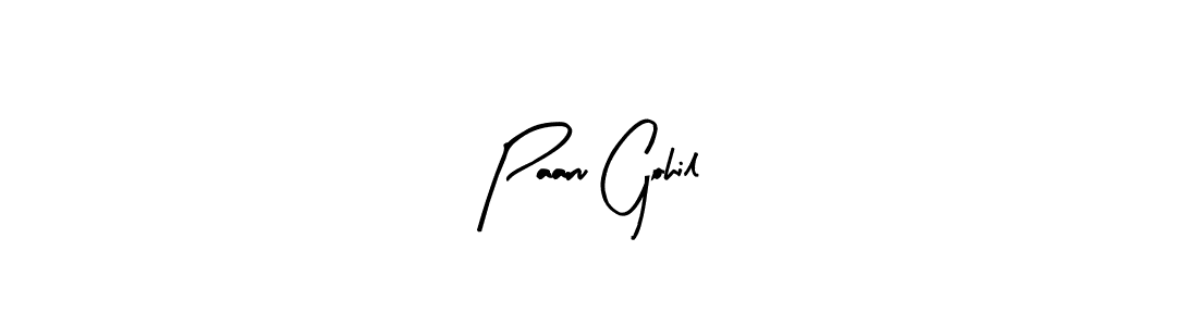 See photos of Paaru Gohil official signature by Spectra . Check more albums & portfolios. Read reviews & check more about Arty Signature font. Paaru Gohil signature style 8 images and pictures png