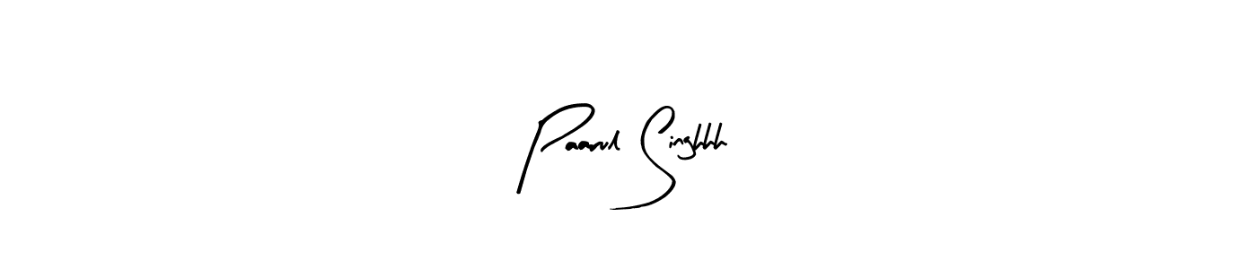 The best way (Arty Signature) to make a short signature is to pick only two or three words in your name. The name Paarul Singhhh include a total of six letters. For converting this name. Paarul Singhhh signature style 8 images and pictures png