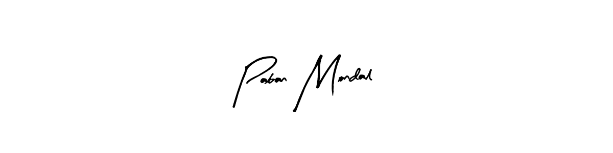 Arty Signature is a professional signature style that is perfect for those who want to add a touch of class to their signature. It is also a great choice for those who want to make their signature more unique. Get Paban Mondal name to fancy signature for free. Paban Mondal signature style 8 images and pictures png