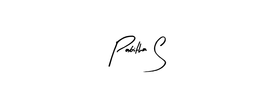 The best way (Arty Signature) to make a short signature is to pick only two or three words in your name. The name Pabitha S include a total of six letters. For converting this name. Pabitha S signature style 8 images and pictures png
