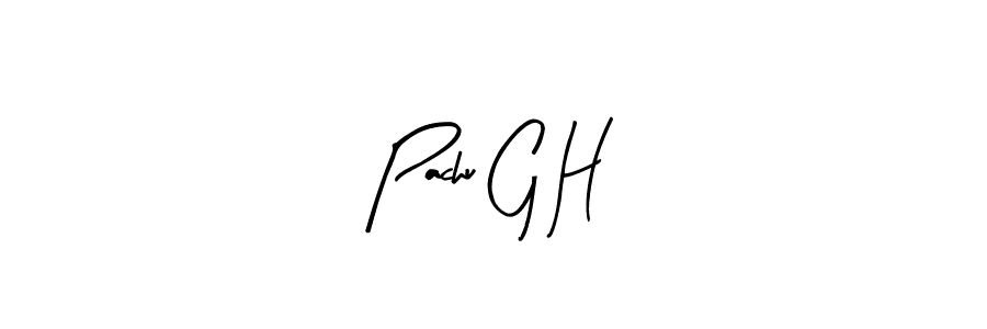The best way (Arty Signature) to make a short signature is to pick only two or three words in your name. The name Pachu G H include a total of six letters. For converting this name. Pachu G H signature style 8 images and pictures png