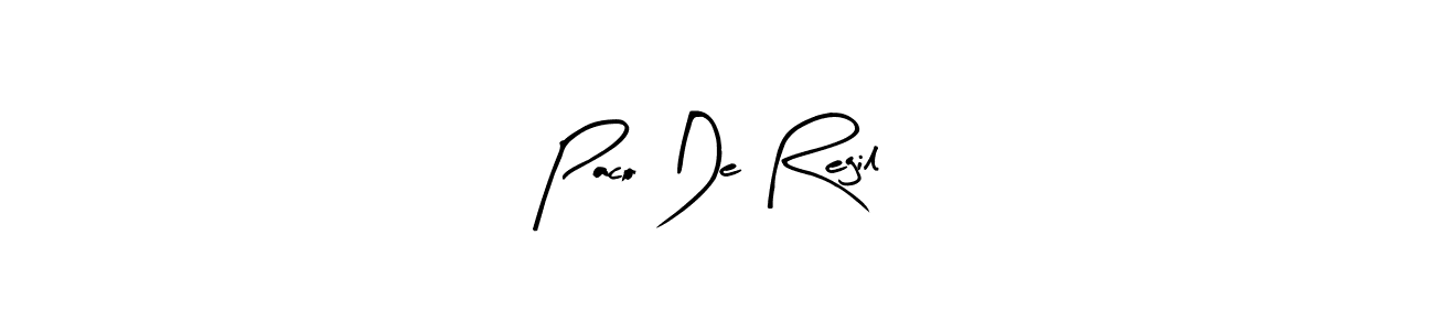 Make a beautiful signature design for name Paco De Regil. With this signature (Arty Signature) style, you can create a handwritten signature for free. Paco De Regil signature style 8 images and pictures png