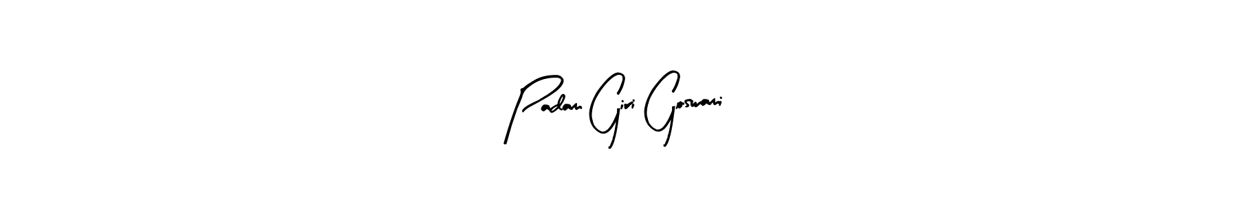The best way (Arty Signature) to make a short signature is to pick only two or three words in your name. The name Padam Giri Goswami include a total of six letters. For converting this name. Padam Giri Goswami signature style 8 images and pictures png
