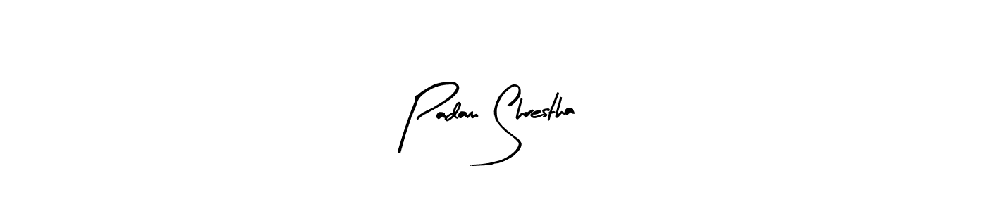Make a beautiful signature design for name Padam Shrestha. With this signature (Arty Signature) style, you can create a handwritten signature for free. Padam Shrestha signature style 8 images and pictures png