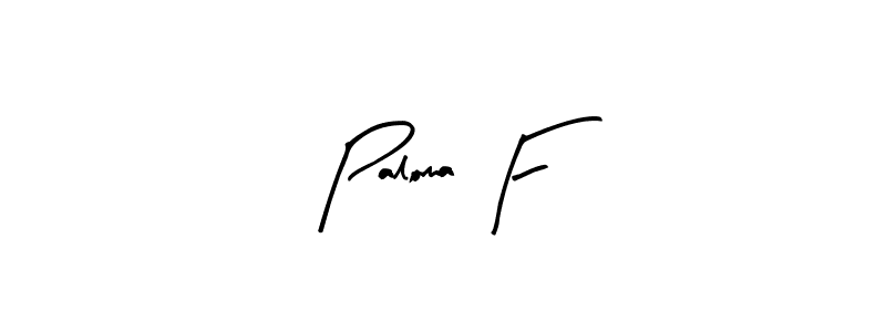 Arty Signature is a professional signature style that is perfect for those who want to add a touch of class to their signature. It is also a great choice for those who want to make their signature more unique. Get Paloma F name to fancy signature for free. Paloma F signature style 8 images and pictures png