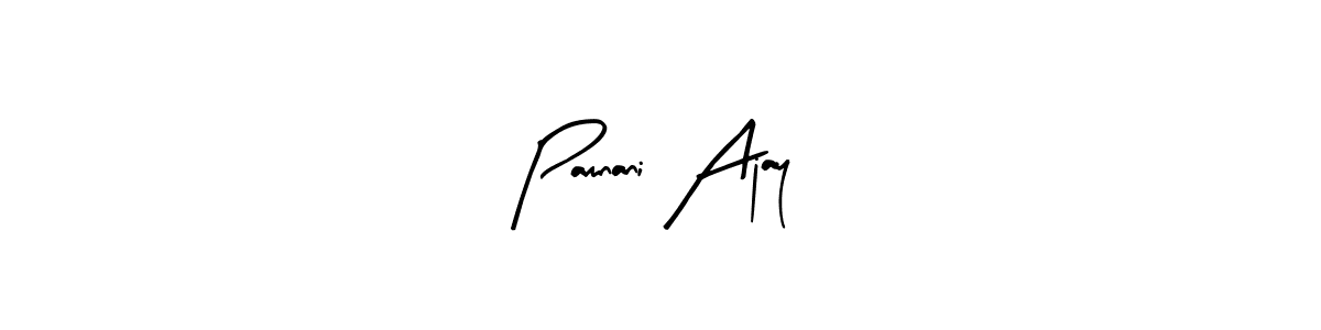 Arty Signature is a professional signature style that is perfect for those who want to add a touch of class to their signature. It is also a great choice for those who want to make their signature more unique. Get Pamnani Ajay name to fancy signature for free. Pamnani Ajay signature style 8 images and pictures png