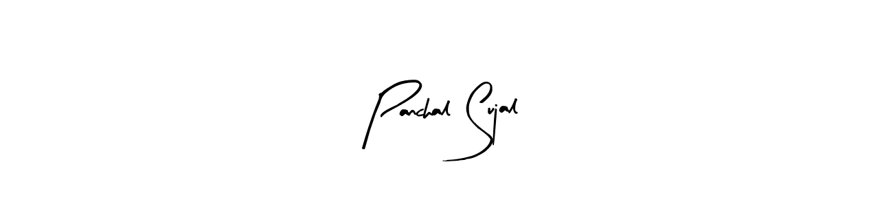 Similarly Arty Signature is the best handwritten signature design. Signature creator online .You can use it as an online autograph creator for name Panchal Sujal. Panchal Sujal signature style 8 images and pictures png