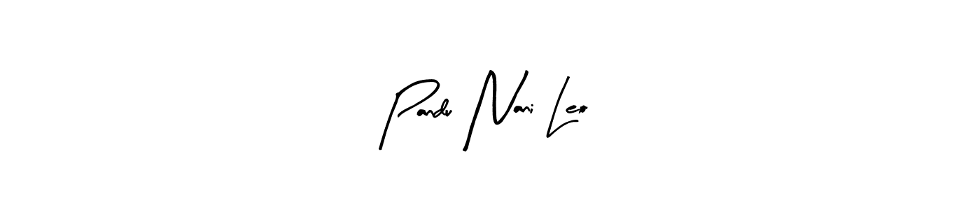 How to make Pandu Nani Leo name signature. Use Arty Signature style for creating short signs online. This is the latest handwritten sign. Pandu Nani Leo signature style 8 images and pictures png