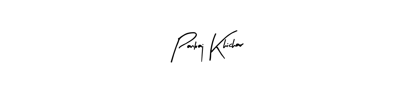 How to make Pankaj Khichar name signature. Use Arty Signature style for creating short signs online. This is the latest handwritten sign. Pankaj Khichar signature style 8 images and pictures png