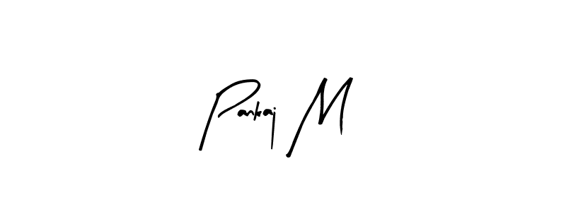 Arty Signature is a professional signature style that is perfect for those who want to add a touch of class to their signature. It is also a great choice for those who want to make their signature more unique. Get Pankaj M name to fancy signature for free. Pankaj M signature style 8 images and pictures png