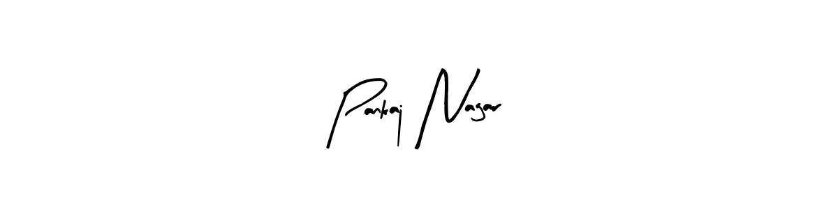 How to make Pankaj Nagar name signature. Use Arty Signature style for creating short signs online. This is the latest handwritten sign. Pankaj Nagar signature style 8 images and pictures png