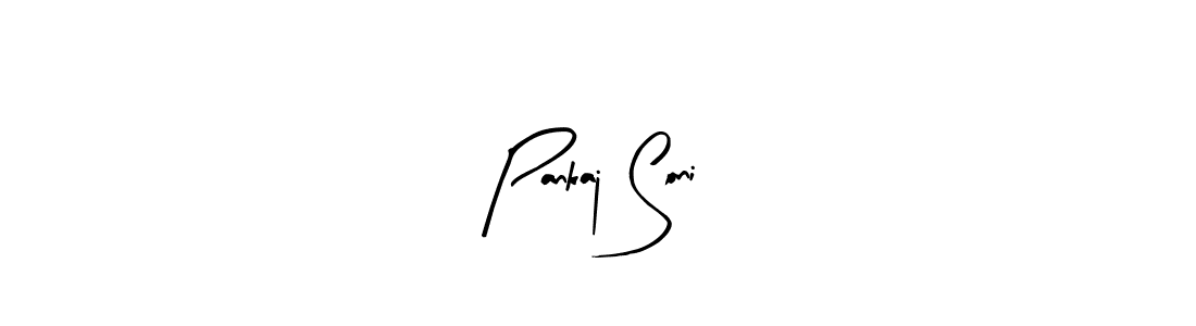 How to make Pankaj Soni name signature. Use Arty Signature style for creating short signs online. This is the latest handwritten sign. Pankaj Soni signature style 8 images and pictures png