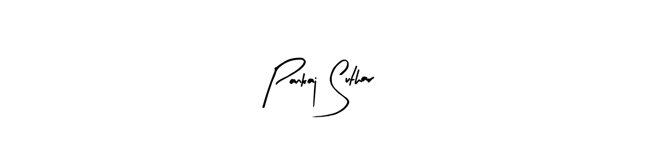 Create a beautiful signature design for name Pankaj Suthar. With this signature (Arty Signature) fonts, you can make a handwritten signature for free. Pankaj Suthar signature style 8 images and pictures png