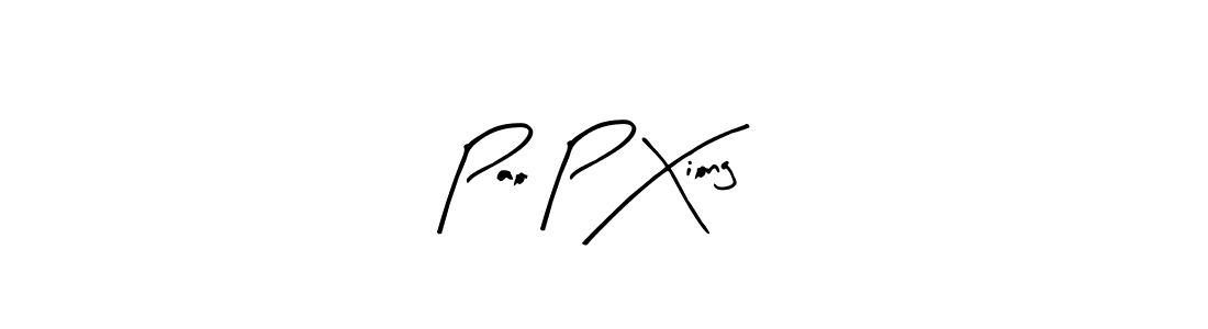 Make a beautiful signature design for name Pao P Xiong. With this signature (Arty Signature) style, you can create a handwritten signature for free. Pao P Xiong signature style 8 images and pictures png