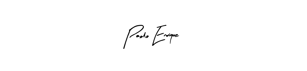 Similarly Arty Signature is the best handwritten signature design. Signature creator online .You can use it as an online autograph creator for name Paolo Enrique. Paolo Enrique signature style 8 images and pictures png