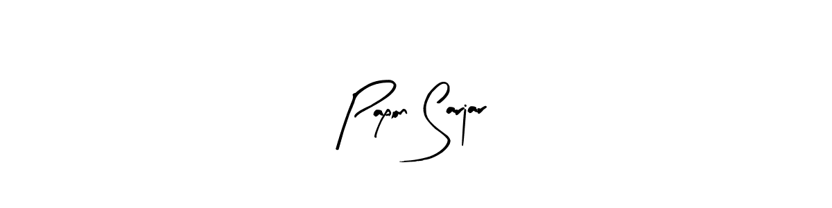 if you are searching for the best signature style for your name Papon Sarjar. so please give up your signature search. here we have designed multiple signature styles  using Arty Signature. Papon Sarjar signature style 8 images and pictures png