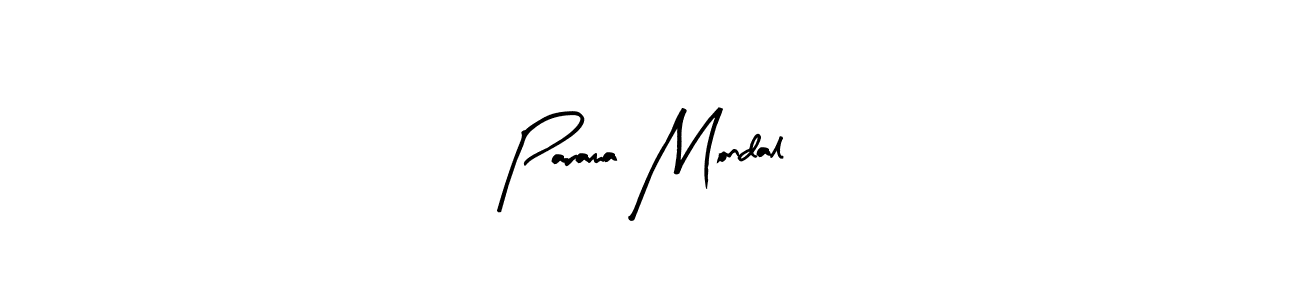 Arty Signature is a professional signature style that is perfect for those who want to add a touch of class to their signature. It is also a great choice for those who want to make their signature more unique. Get Parama Mondal name to fancy signature for free. Parama Mondal signature style 8 images and pictures png