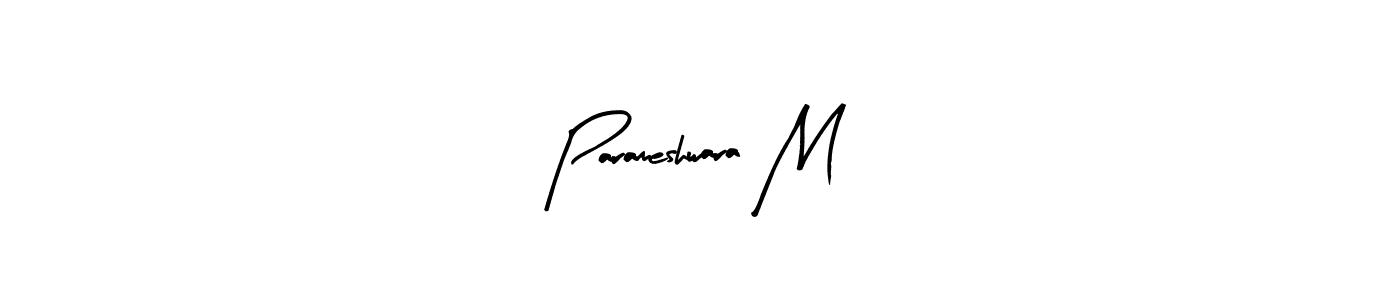 Similarly Arty Signature is the best handwritten signature design. Signature creator online .You can use it as an online autograph creator for name Parameshwara M. Parameshwara M signature style 8 images and pictures png