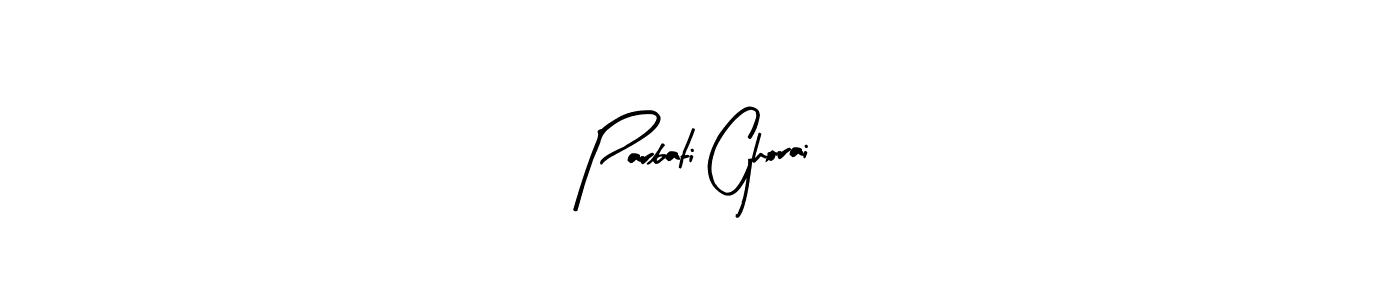 How to make Parbati Ghorai name signature. Use Arty Signature style for creating short signs online. This is the latest handwritten sign. Parbati Ghorai signature style 8 images and pictures png